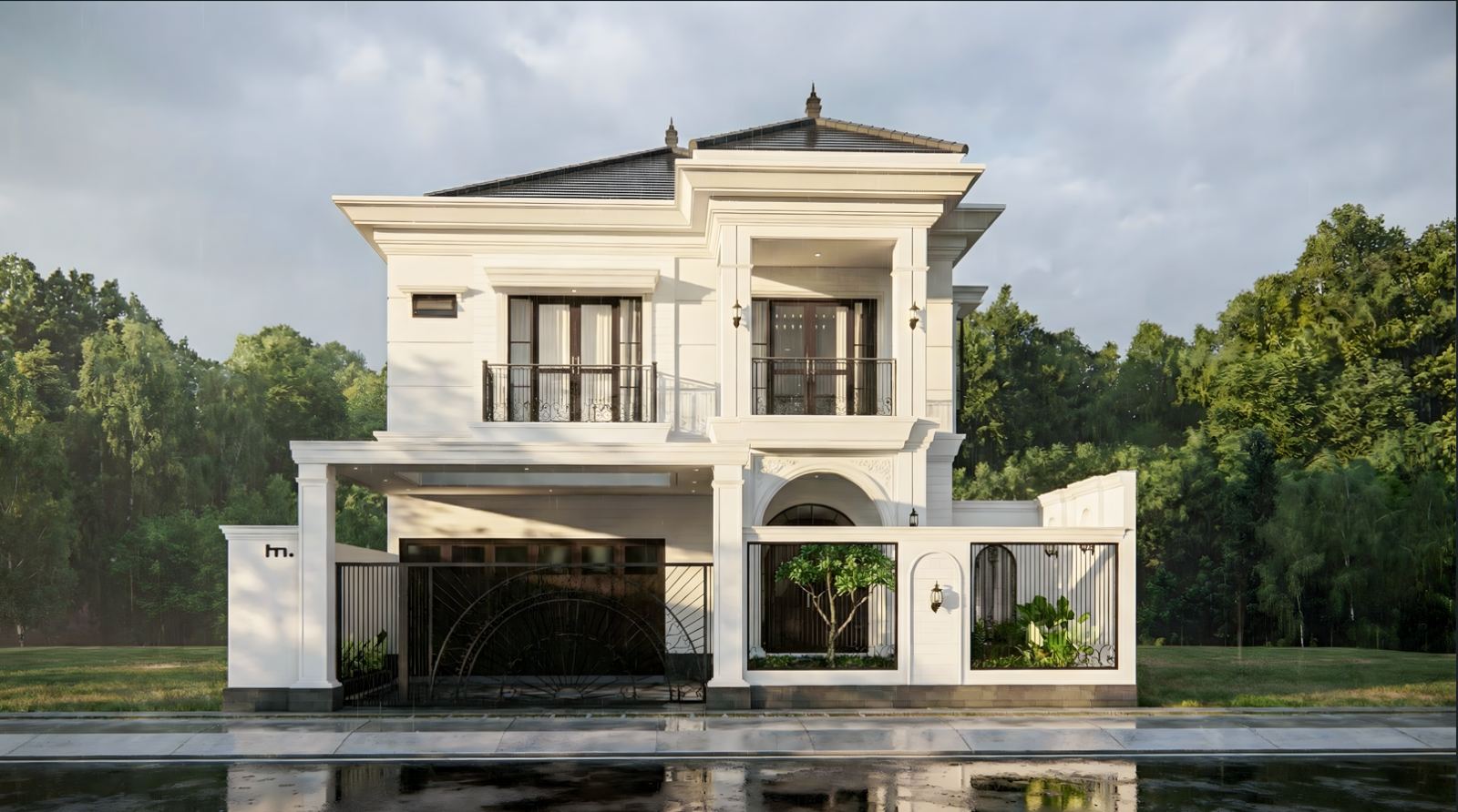 In House Ibu Indri - fasad depan simetris