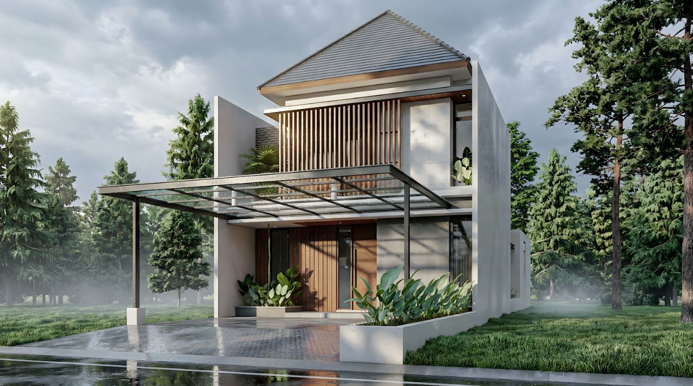Rumah Pak Rio Prayogo - perspektif kiri